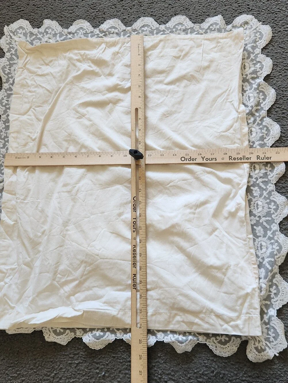 SCHWEITNER LINEN Sham White Lacy Vintage Made In Italy Embroidered 20 x 22